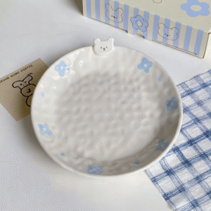 จานชามเซรามิค ชามวงรี:Buddy Blue ลายดอกไม้สีฟ้า ขนาด 8.5 นิ้ว